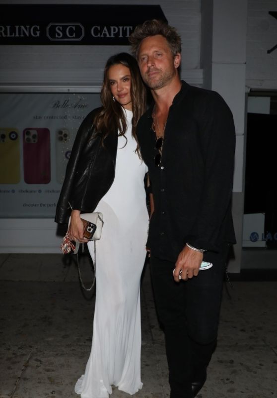 Alessandra Ambrosio Dazzles in White Alongside Buck Palmer in Beverly Hills