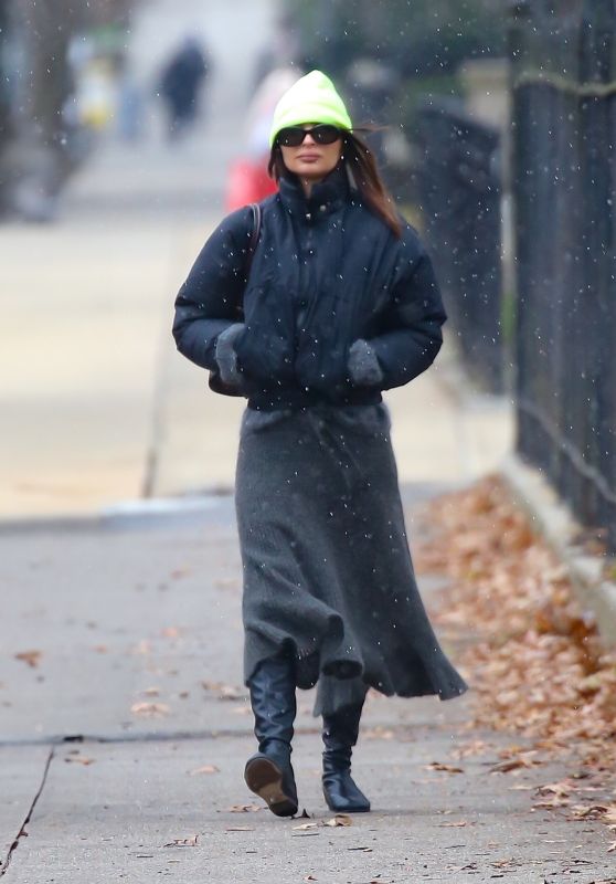 Emily Ratajkowski:  NYC Snow Day Chic