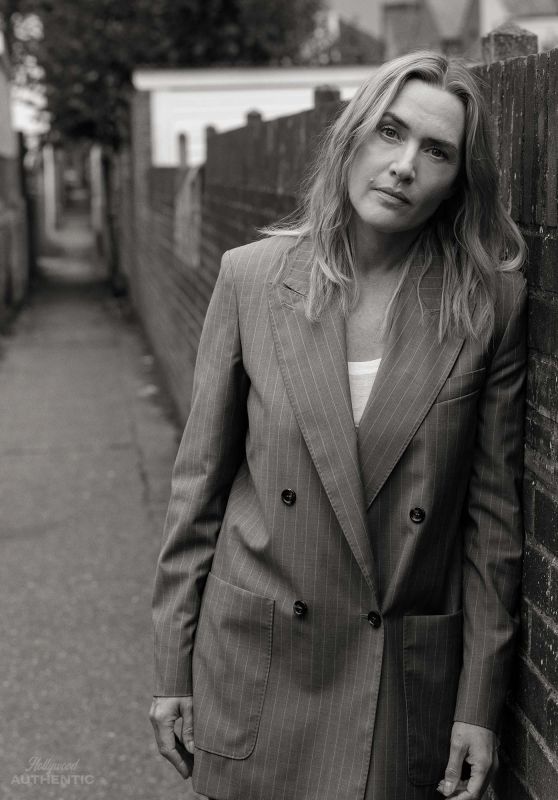 Kate Winslet: Pinstripes and Poise in Hollywood Authentic Editorial