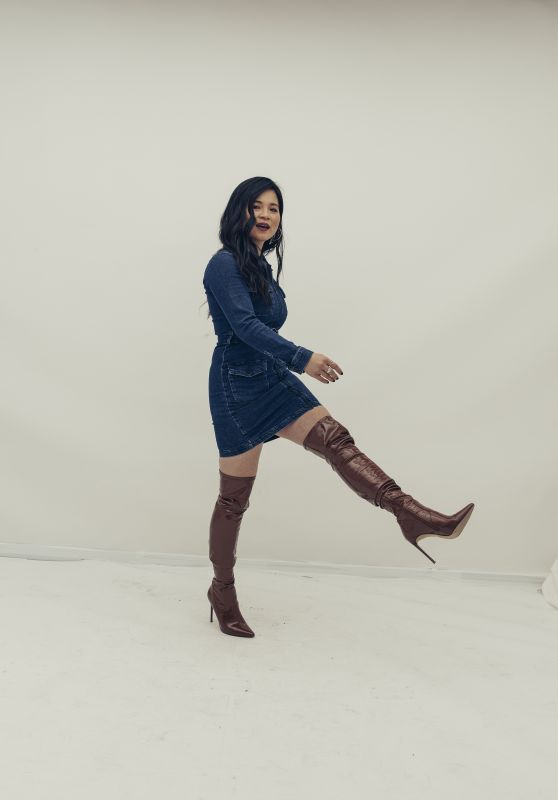 Kelly Marie Tran Dazzles in Denim and Dominates with Thigh-High Boots!