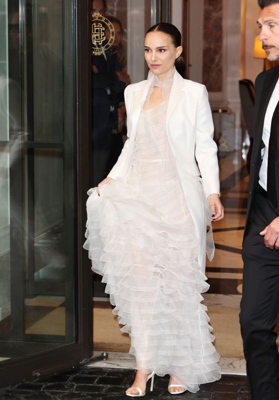 Natalie Portman: A Vision in White at Dior Cruise 2025 in Rome