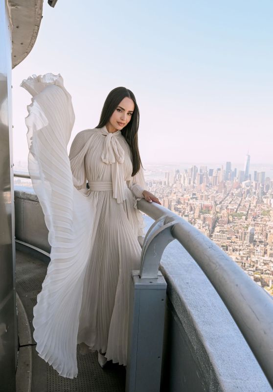 Sofia Carson: A Vision in White Above the City That Never Sleeps